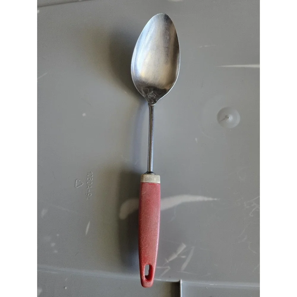 Vintage Red Phenolic Bakelite Style‎ Serving Spoon Retro Mid Century Kitchen